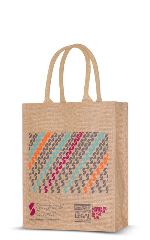 Hanmade Jute Tote Bag with Wooden Handle